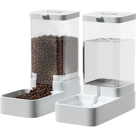 Ensemble distributeur automatique de nourriture et d'eau pour animaux de compagnie, pour chiens, chats et autres animaux de compagnie, grande capacité (3,8 L) (1/4)