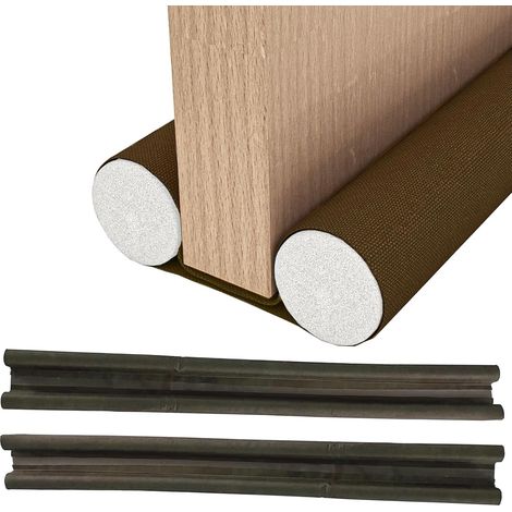 Boudin Porte - Lot de 2 - 93cm - Tissu Oxford - Isolant Thermique et Phonique - Intérieur Extérieur - Marron (1/5)