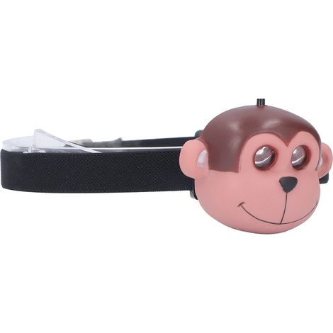 Lanterne frontale enfant LED singe, lampe frontale animaux dessin animé pour enfant, jouet lumineux sans piles (1/5)