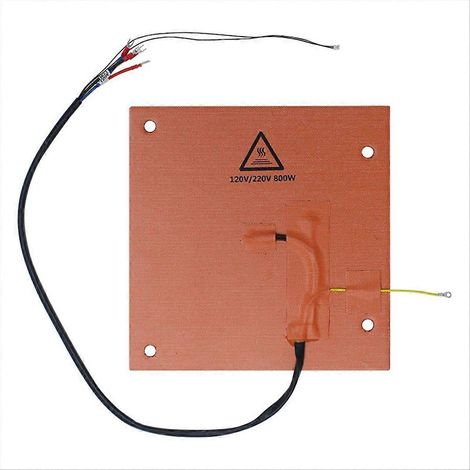 800-W-Bimetall-Heizmatte, Dualspannung 120 V/220 V, für K1 Max, 305 x 301 mm, 157 °C. Thermostatischer Schutz. (1/5)