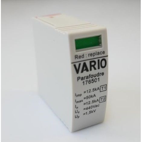 Cartouche pour parafoudre modulaire type 1 compact Uc 440V Iimp 12.5kA Up 1.5kV Vario ADEE