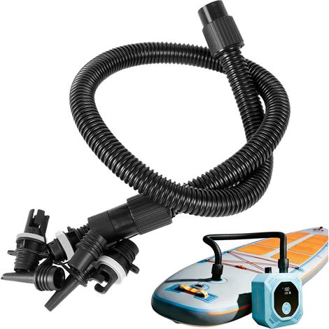 Kit adaptateur de pompe de planche à pagaie - Outil de gonflage de buse de gonflage de ponton - Pour bateau, kayak, ponton, nageoire, lac, piscine, extérieur et camping (1/5)