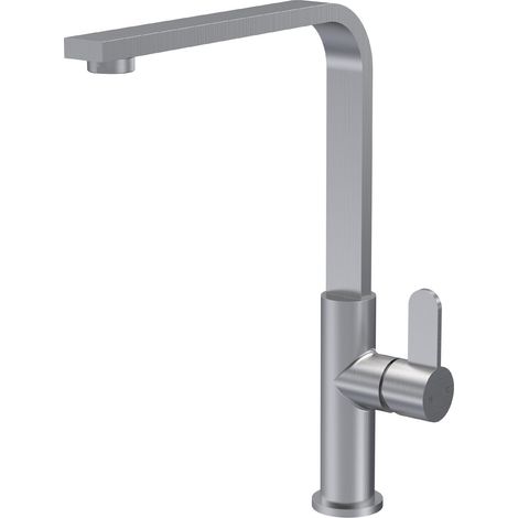 Balterley Ipstones Kitchen Mono Mixer Tap with Single Lever Handle, Curved Swivel Spout - Brushed Nickel Finish (1/5)