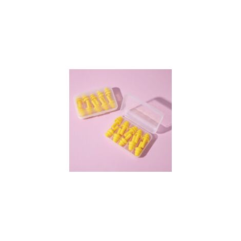 JSSEVN-Bouchons d'oreille, 5 paires de bouchons d'oreille anti-bruit pour le sommeil, protection auditive, étude du sommeil, voyage de travail(jaune) (1/5)