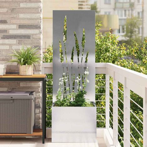 Garten Sichtschutz-Leinwand Silber 50 x 150 cm Edelstahl