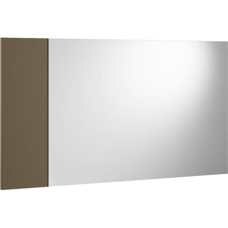 Dmora - Specchio Coriandolo, Specchio decorativo da ingresso, Articolo d'arredo a muro con profilo laterale, 100% Made in Italy, 110x3h60 cm, Bianco e Marrone, con imballo rinforzato