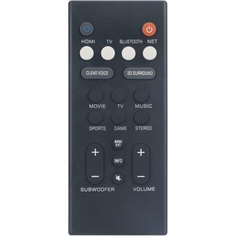 Nouveau Télécommande de Remplacement Soundbar Télécommande pour Yamaha Sound Bar Soundbar Audio Speaker System YAS-109 YAS-209 Remote Controller (1/5)