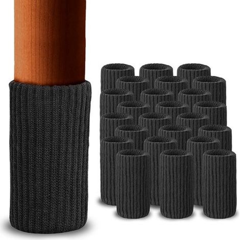 Protezioni per gambe di sedie, calzini per gambe di sedie, protezioni per pavimenti, nere, 16 pezzi (1/5)