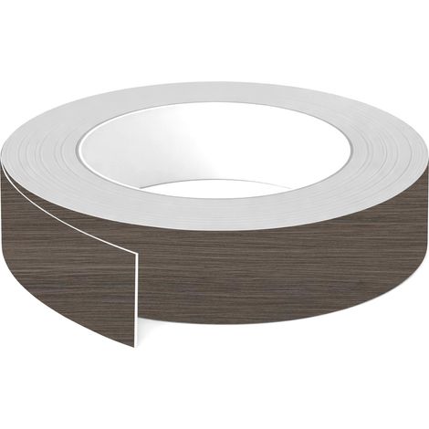 1x Bande de chant ABS sans colle 23 mm x 5 m épaisseur 0,8 mm facile à appliquer bricolage étagère meuble panneau plan de travail bois stratifié, Fineline gris foncé (1/3)