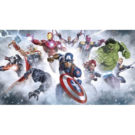 Papier peint panoramique - Marvel Avengers Strike - Taille: 450 x 250 cm