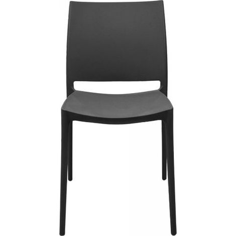 Set 4 Sedia in Polipropilene Sfera Impilabili Grigio Scuro – Linea Moderna e Compatta