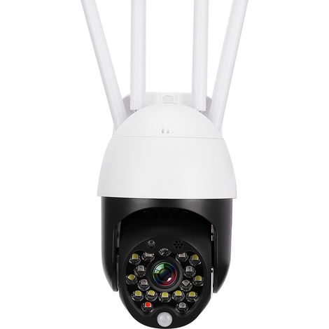 Mini caméra extérieure dôme infrarouge 1 pouce WiFi 1080p IP66 avec 18 LED, panoramique/inclinaison et prise UE (110-240 V) (1/5)