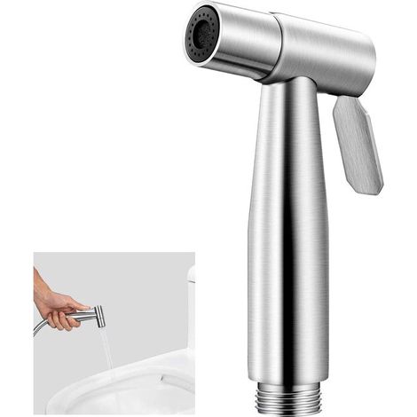 Tragbarer Duschkopf für die Toilettenreinigung und Körperpflege, aus Edelstahl, geeignet für Toiletten, Badezimmer und Haustiere, mit einstellbarem Wasserdruck.