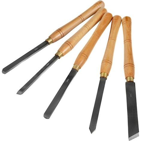 Ciseaux à bois en acier rapide - 8 pièces - Lames d’environ 17,5 cm - Manches en bois massif (1/5)