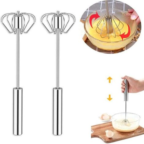 Fouet Semi-Automatique - 12 Pouces - Acier Inoxydable - Pour Batteur À Lait Et Cuisine - 1 Pièce (1/5)