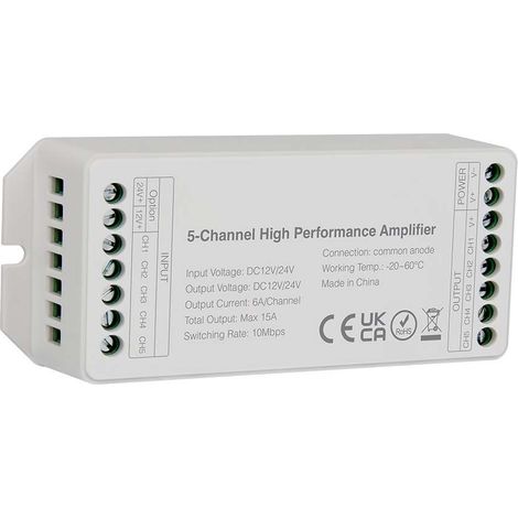 V-TAC 2914 Verstärker pro Strip LED 5 Canali RGB 12V - 24V (1/3)