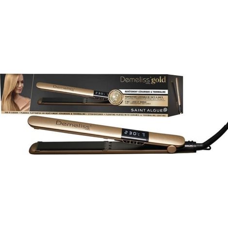 Lisciante - SAINT ALGUE - Demeliss GOLD 2 in 1 - Fino a 230°C - Piastre Ultra Sottile - Lisciatura Intensa & Ricci a Lunga Tenuta (1/5)
