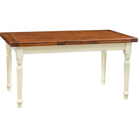 Table rectangulaire extensible en bois Table de cuisine 160x90x80cm Table à manger en bois de style campagnard Made in Italy (1/5)