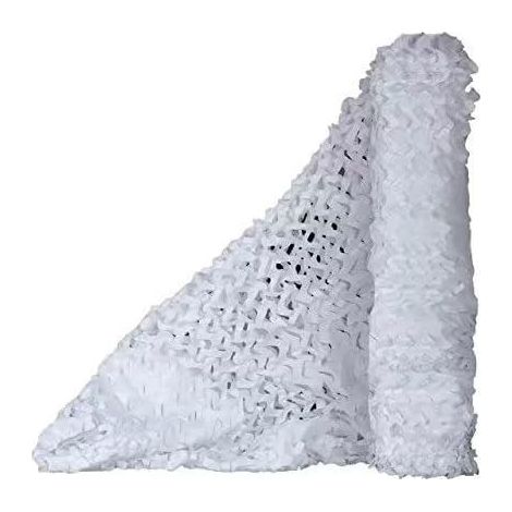 Filet de camouflage blanc de 1,5 x 2 m. Idéal pour le camouflage, la chasse et la décoration militaire parfait pour créer de l’ombre. (1/5)