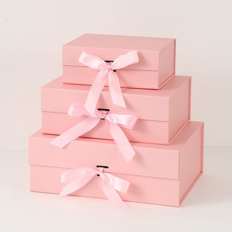 Una elegante caja de regalo plegable con tapa,cierre magnético y cinta,cumpleaños y otras festividades. Color blanco roto,34 x 25 x 12,5 cm (1/5)