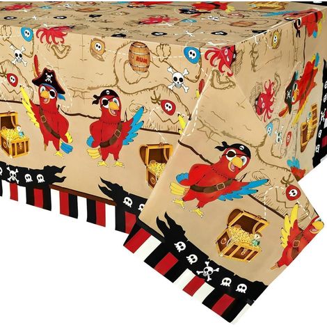 Piraten Tischdecke mit Schatzkarte 137x274 cm für Partydekoration