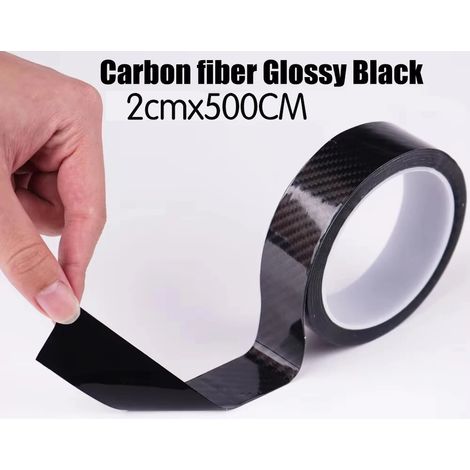 (2 cm x 5 m, brillant - 3 m) Autocollants de protection transparents en fibre de carbone K5D pour portières de voiture, film protecteur anti-rayures pour seuil de coffre et de coffre. (1/4)