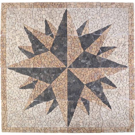 Carreaux mosaïques motif vent Multicolore 120 x 120 cm Marbre vidaXL
