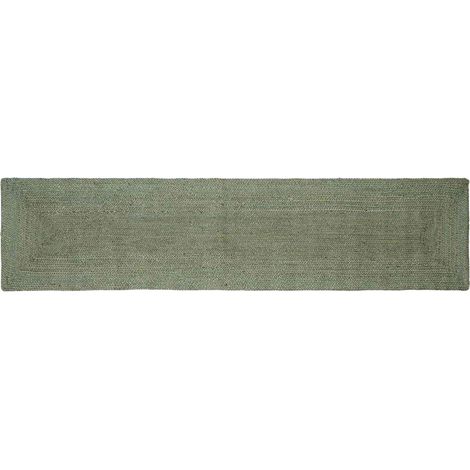 vidaXL Tapis de surface Rectangulaire Vert olive 60 x 200 cm Jute