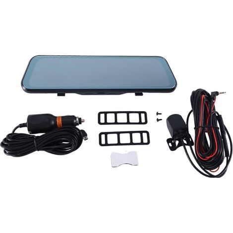 Cámara de salpicadero DVR para coche de 10 pulgadas y 1080p con doble lente, grabadora de conducción Full HD, transmisión en directo, cámara de salpicadero para coche, espejo retrovisor (1/5)