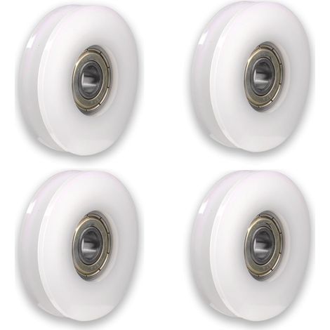Lot de 4 roulettes en nylon avec rainures Pour portail coulissant, barres d'angle, tiroirs5x30x6mm (1/5)