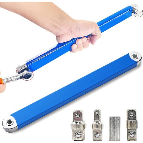 Bleosan – Clé d'extension coudée multifonctionnelle 39 cm – Acier haute teneur en carbone – Pour espaces restreints – Applications lourdes