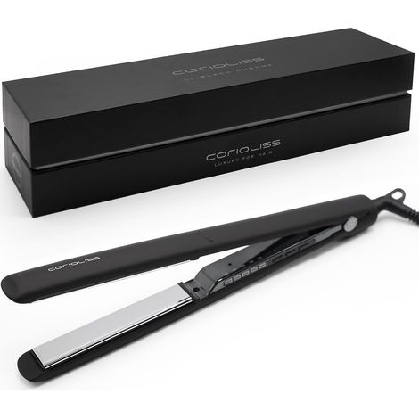 Lisseur Cheveux Titanium Fer À Lisser Titane Plaques Extra-Longues Chauffe 20 S Température 135°C–235°C Étui De Voyage Black Chrome (1/5)