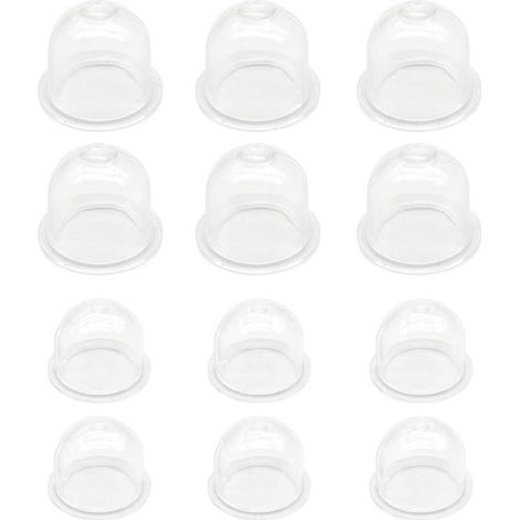 12 Pcs Pompe d'ampoule d'amorce Blanche 19 mm et 22 mm Tasse d'huile de Carburateur Transparente pour Tondeuse, Machine de haie, Scie à Essence, Ampoule d'amorce de Carburant de Ventilateur (1/5)