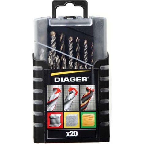 Set di 20 punte DIAGER miste per legno e metallo - 5017A