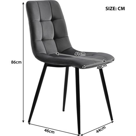 Table à manger 120x70cm noire avec 4 chaises, ensemble salle à manger moderne, fauteuils velours gris foncé, pieds en fer noir (1/5)