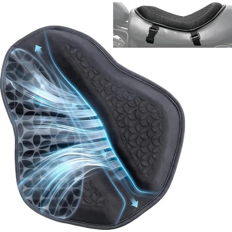 Motorcycle Seat Cushion Gel Universal Seat Cushion Enhanced Air Columns 3D Honeycomb Structure Breathable and Shock Absorbing Seat Cover Soft Comfortable for (1/5)