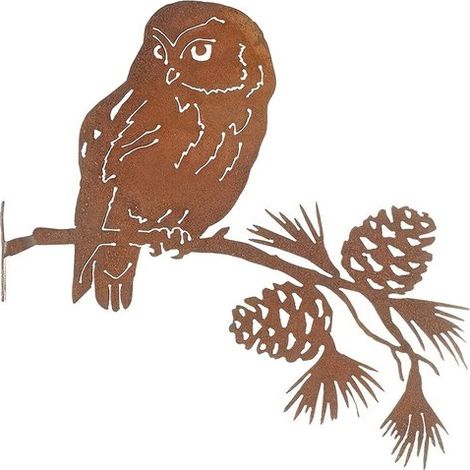 Hibou rouillé à planter dans le bois Piquet de jardin Rouille Décoration de jardin rouillée Décoration hibou pour jardin Décoration rouillée Piquet d'arbre (1/5)