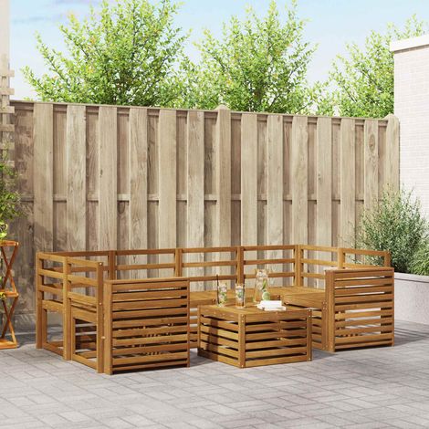 vidaXL Outdoor-Sofagarnitur 7 pcs Natur Massivholz Akazie (1/5)