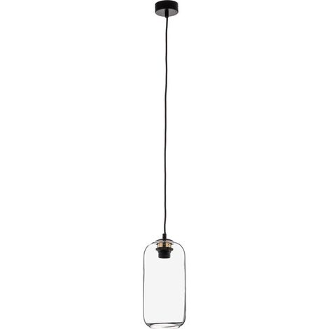 [GEBRAUCHT] B-Ware Argon Kaja Pendelleuchte Glas schwarz-transparent 14 cm dimmbar E27 15 W (1/2)
