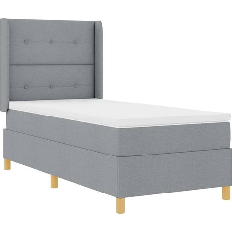 Maison Exclusive - Letto a molle con strisce LED Grigio chiaro 90 x 190 cm Tessuto (1/5)