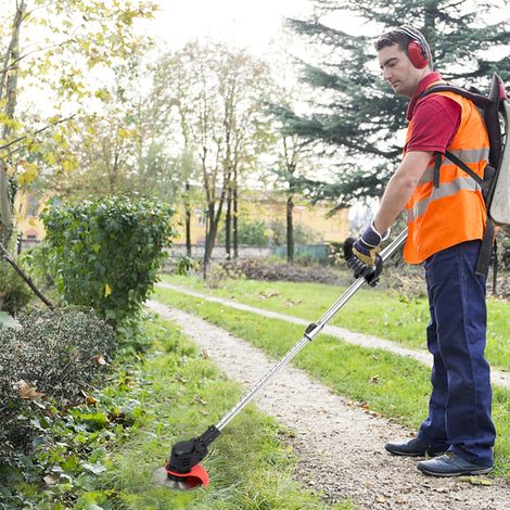 Wolketon Cortabordes eléctrico inalámbrico de 21 V, doble batería, herramienta de jardín con múltiples cuchillas (1/5)