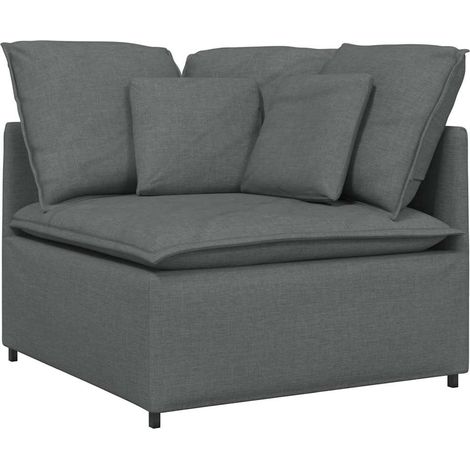 Modulo Angolare Divani da Giardino  Divano Modulare con Cuscini Grigio Scuro 100 cm (1/5)