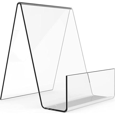 Étagère à livres - Porte-livres - Acrylique - Présentoir - Pour livres, magazines, imprimés, photos, œuvres d'art - 75 x 90 x 105 mm - Transparent (1/5)