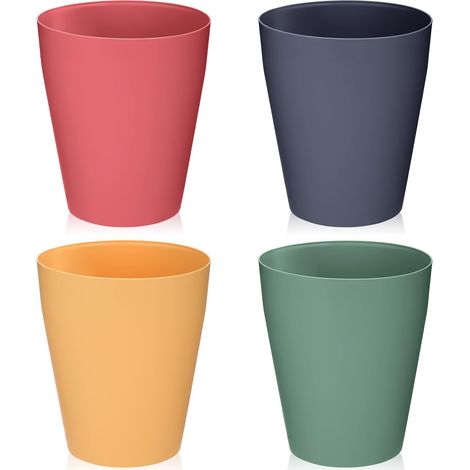Poubelle Ronde en Plastique pour Salle de Bain Poubelle de Salle de Bain en Plastique Poubelle de Salle de Bain Poubelle Ronde pour Chambre à Coucher Chambre d'enfants Bureau Cuisine, 4 Couleurs