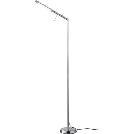 Lampadaire, Filigran incl. 1 x LED,SMD,6,0 Watt,3000K,560 Lm. Verre, Blanc, Corps: metal, Nickel mat L:18,0cm, H:162,0cm, P:52,0cm IP20,Variateur tactile (1/5)