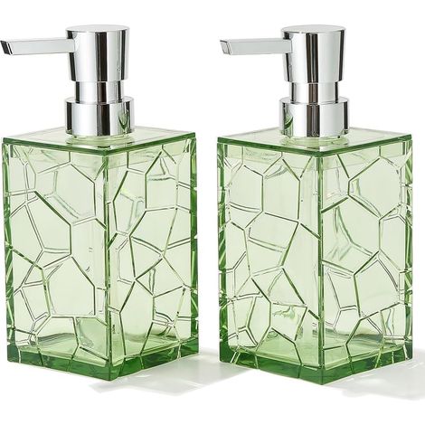 stuks - Zeepdispensers - Navulbare flessen - Flessen - Acryl - Handzeep- en lotiondispenser - Geschikt voor badkamers en keukens - Groen (1/5)
