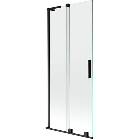 Mexen Velar L mampara de bañera corredera de 2 hojas 80 x 150 cm, transparente, negro - 896-080-003-01-70 (1/5)