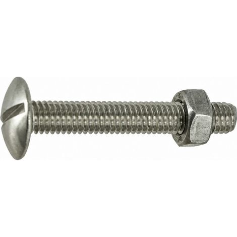 Boulon poêlier inox A2 6x50mm, 6 pièces.