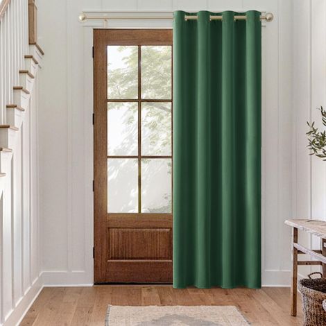 Rideau Occultant Thermique Oeillets Lot de 1 140x245cm Vert Foncé (1/5)