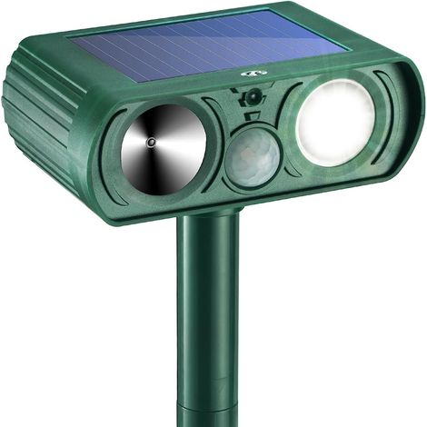 Répulsif ultrasons chats jardin - USB solaire - Piquets - Chiens chats oiseaux - Jardins champs (1/5)